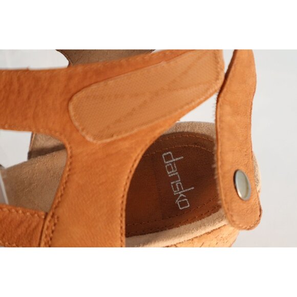 Dansko Women's EUR 39 US 8.5 Tan Leather Cork‎ Wedge Sandals - Picture 5 of 8